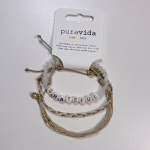 Pura Vida Bracelet Set - White and Brown